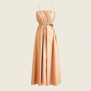 j.crew side cut-out 100% cotton poplin maxi dress